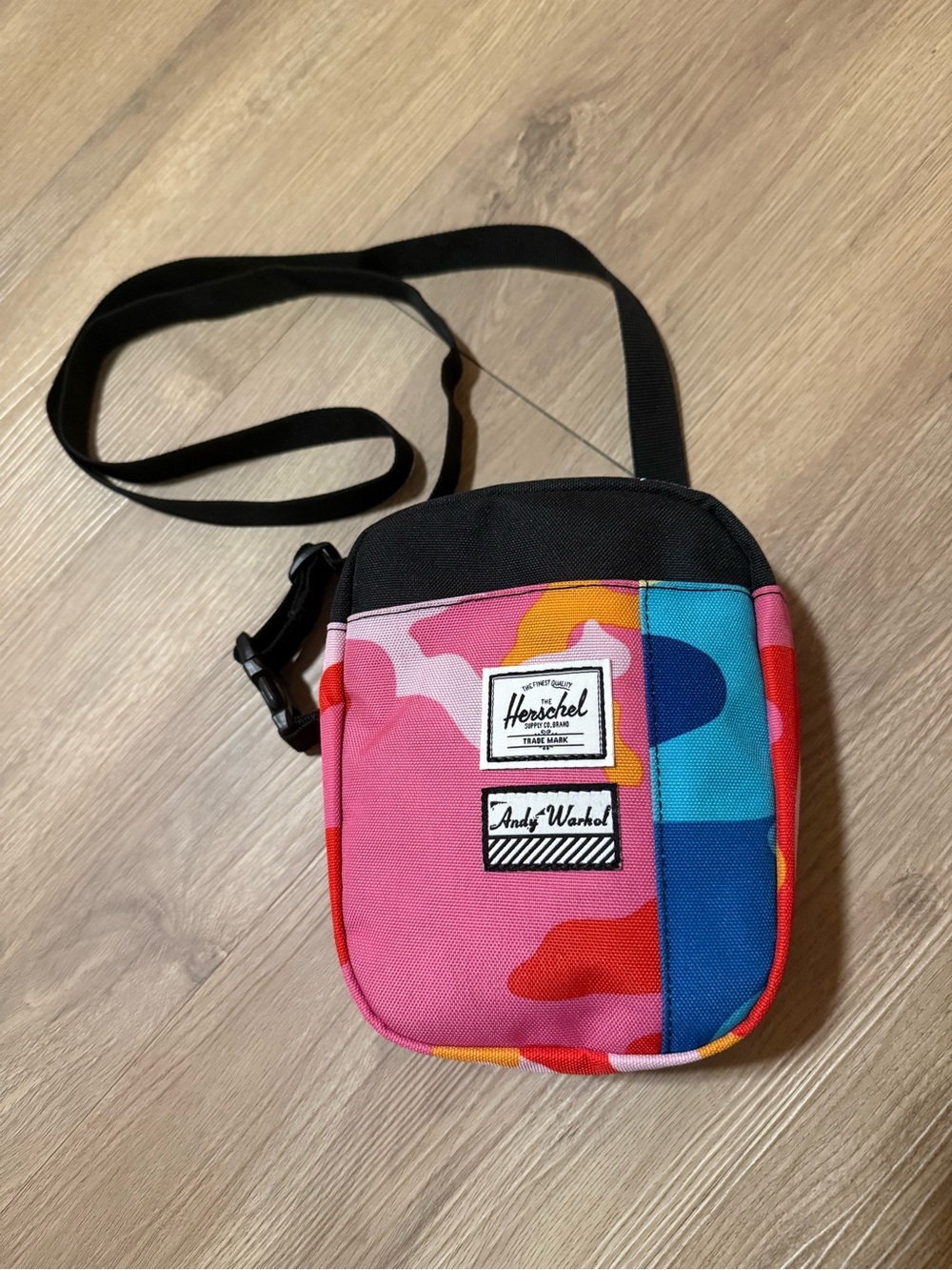 Herschel x Andy Warhol Crossbody Bag in Pink/Blue Camo